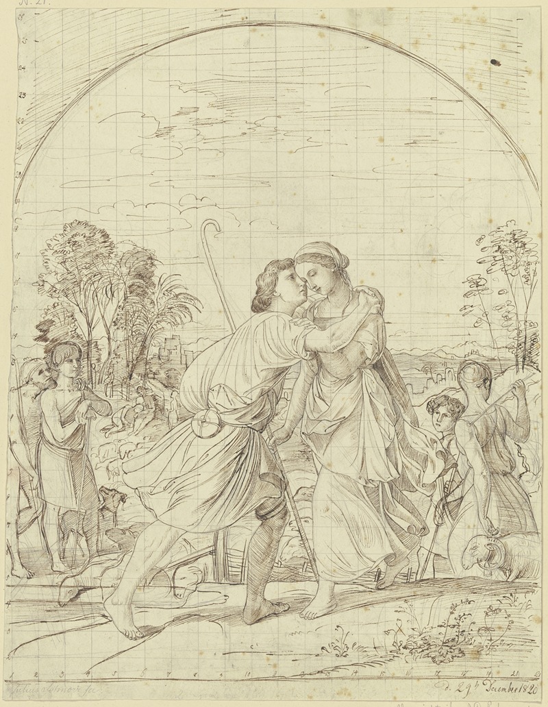 Jacob and Rachel by Julius Schnorr von Carolsfeld, 1820 — digital art print download