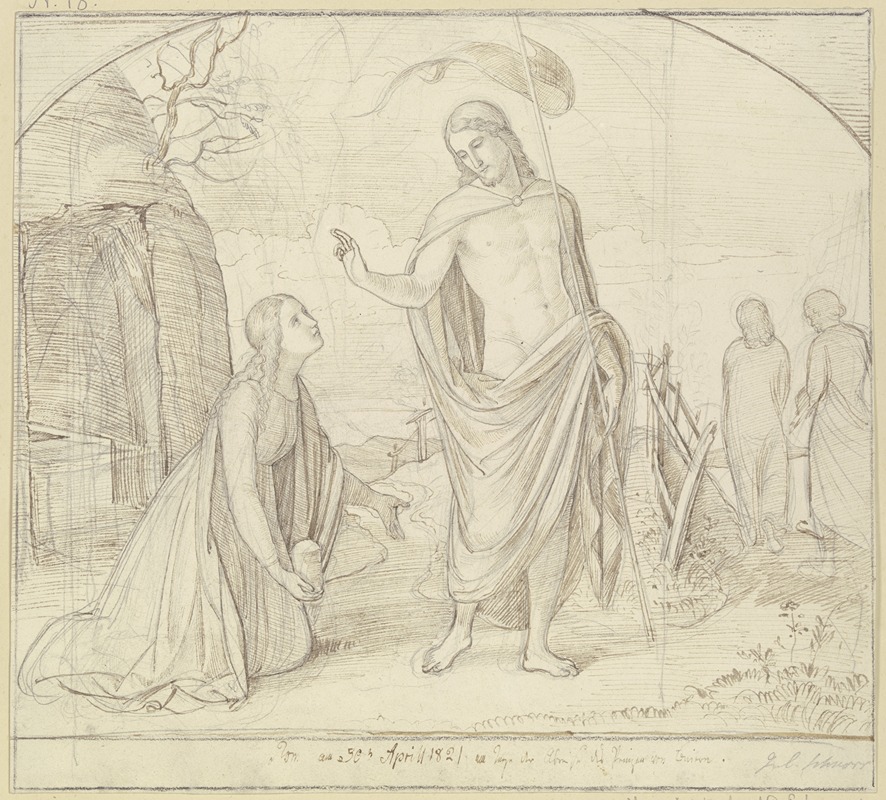 Noli me tangere by Julius Schnorr von Carolsfeld, 1821 — digital art print download