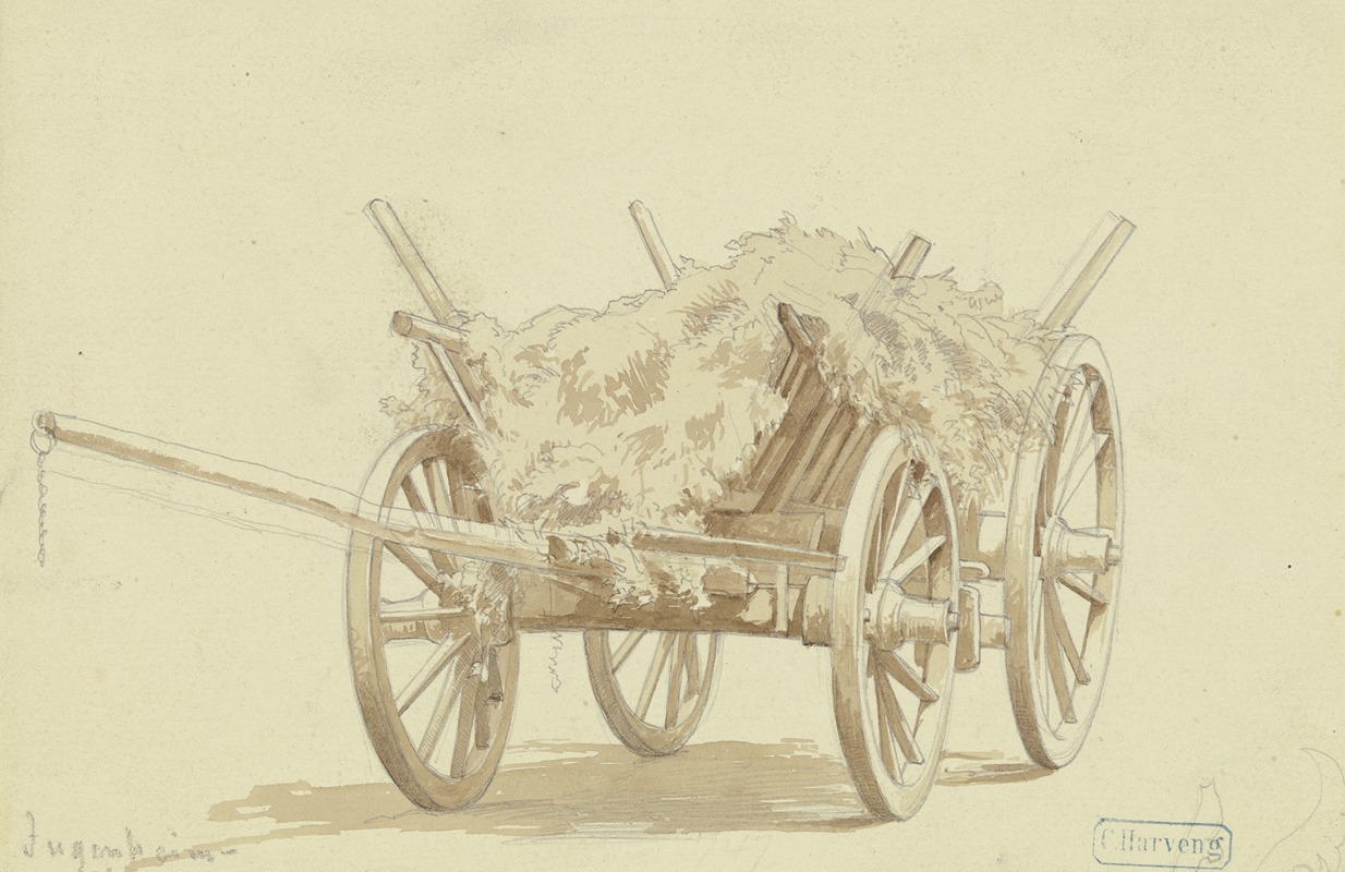 Hay cart by Карл Фридрих Харвенг — digital art print download