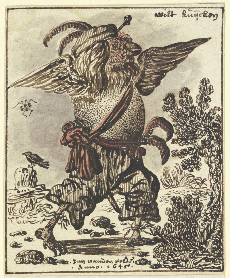 Wilt kuijken by Jan Jansz. van De Velde III, 1645 — digital art print download