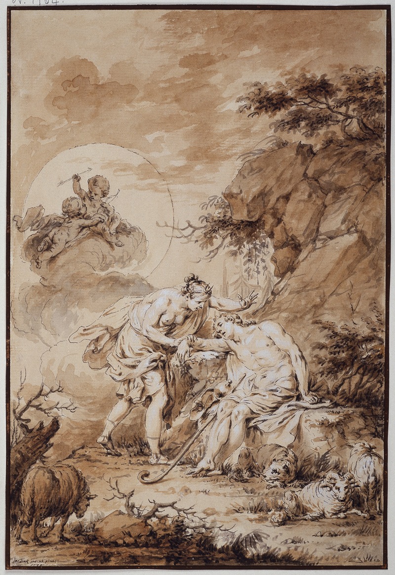 Luna and Endymion by Январий Цик, 1778 — digital art print download