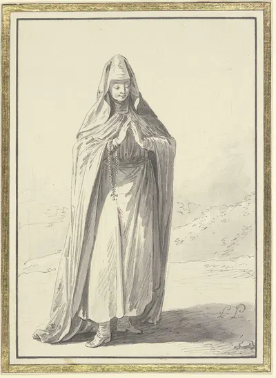 Religieuse de l'Ordre de Saint Bazile en habit der Choeur by Жан-Батист Лё Пренс — digital art print download