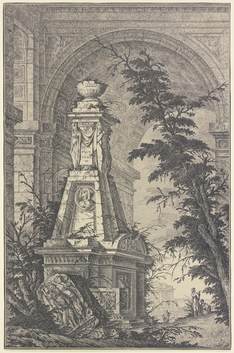 Grabmonument mit Triumphbogen by Jean-Laurent Le Geay, 1757 — digital art print download