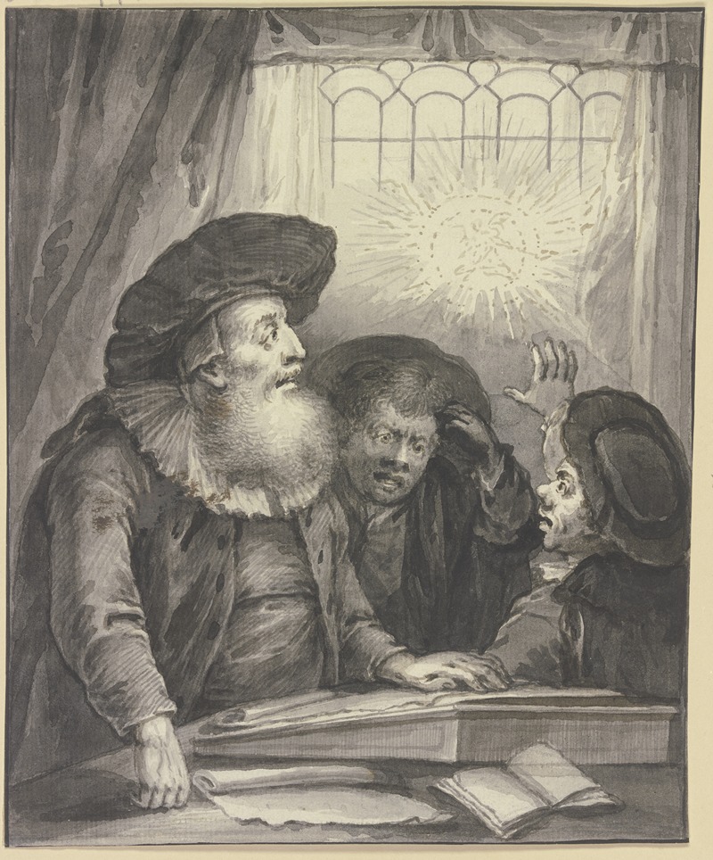 Rabbi Naphtali Ben Cohen mit zwei Schülern — Johann Andreas Benjamin Nothnagel