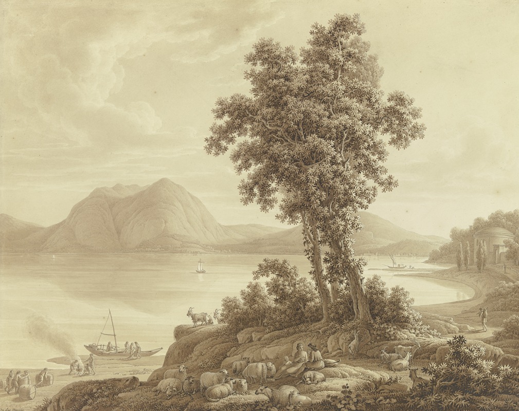 Ansicht des Lago Maggiore by Johann August Nahl the Younger, 1791 — digital art print download