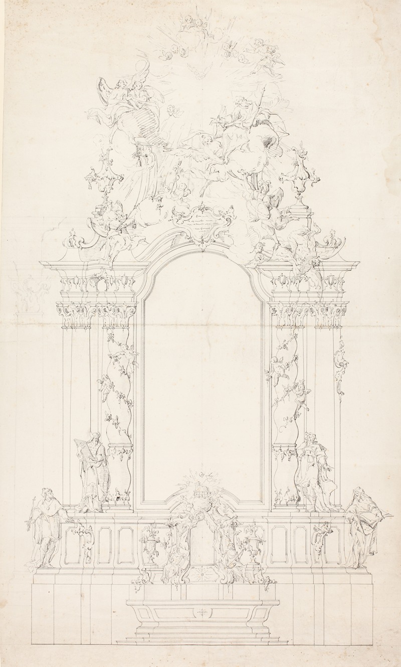 Sketch of an altar — Johann Baptist Straub