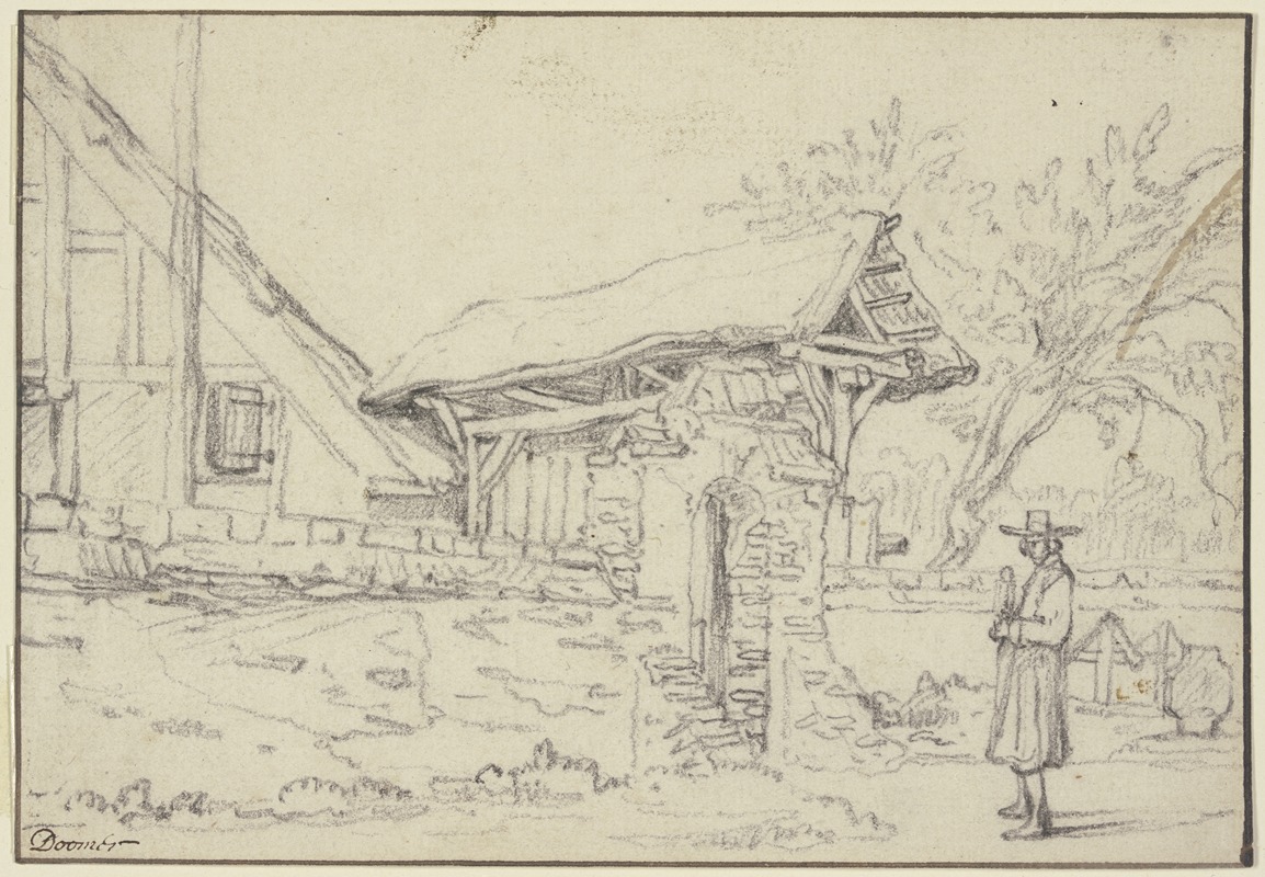 Dorfkirchhof, rechts ein Mann by Ламбер Думер — digital art print download