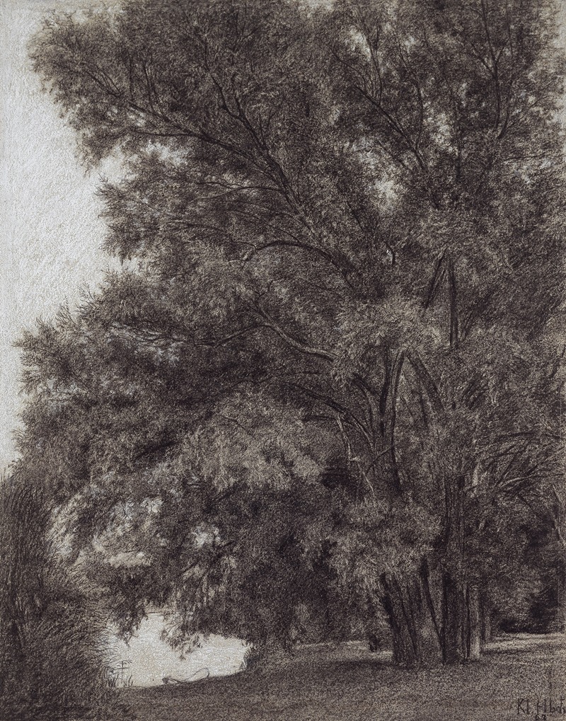 Baumgruppe im Schlosspark Kleinheubach by Луи Эйзен, 1867 — digital art print download