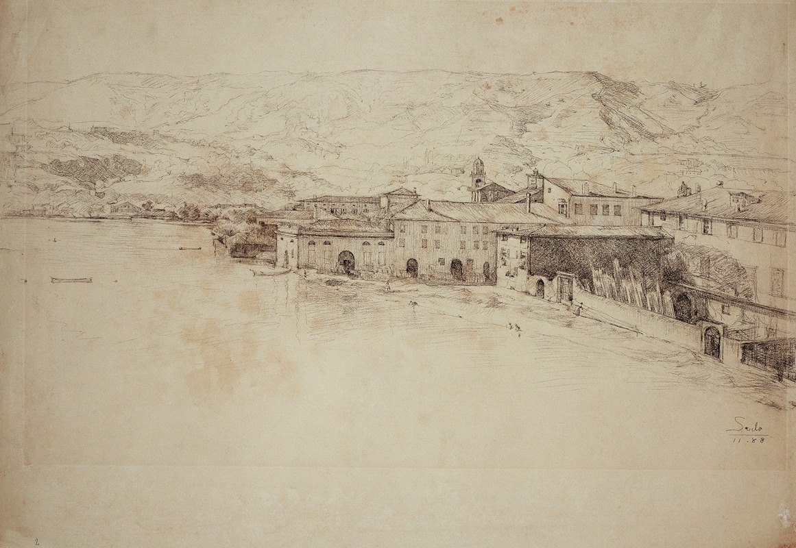 Salò at Lake Garda by Луи Эйзен, 1888 — digital art print download