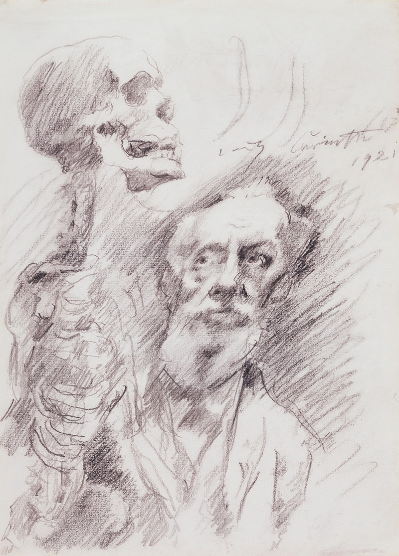 Anatomist with skelleton by Lovis Corinth, 1921 — digital art print download