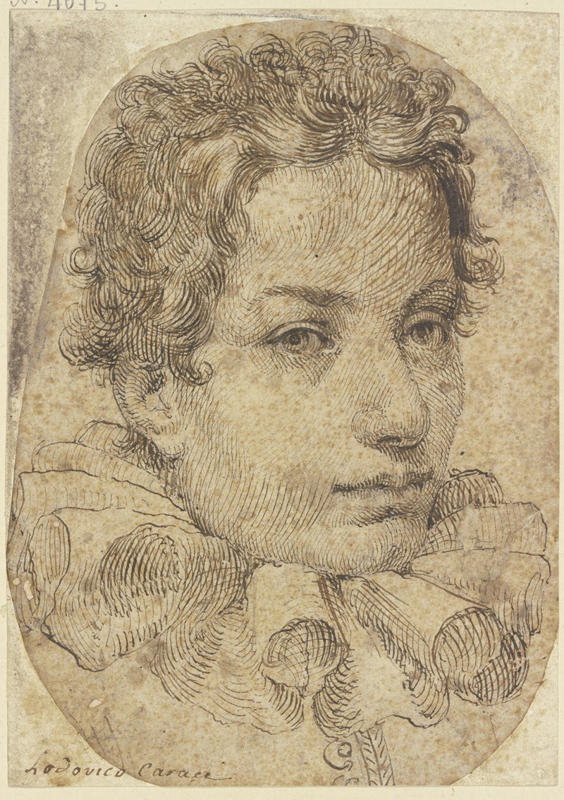 Young man with ruff by Лудовико Караччи — digital art print download
