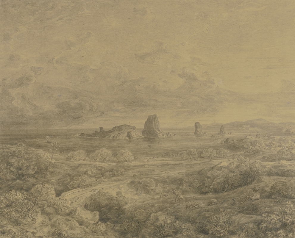 Die Zyklopenfelsen bei Sciacca by Ludwig Metz — digital art print download