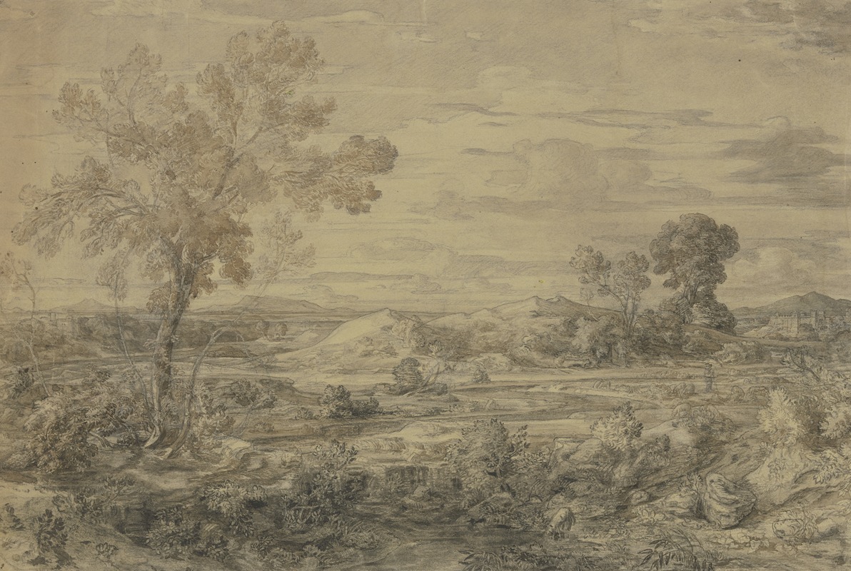 Gegend bei Lunghezza Campagna di Roma by Ludwig Metz — digital art print download