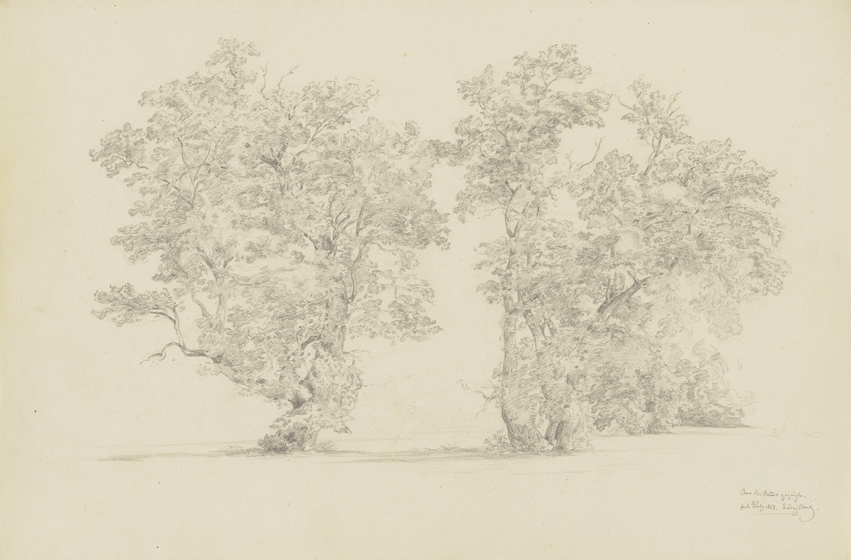 Trees at the Ammer by Ludwig Metz, 1862 — digital art print download