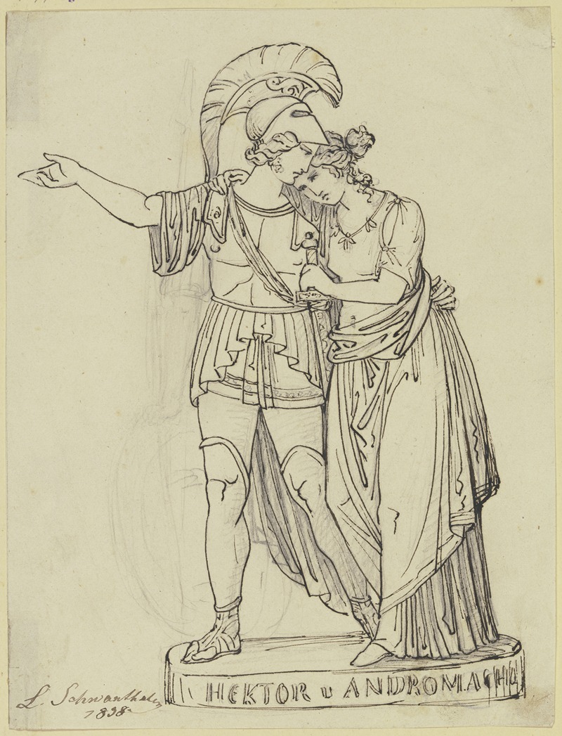 Hector and Andromache by Ludwig Michael Schwanthaler, 1838 — digital art print download