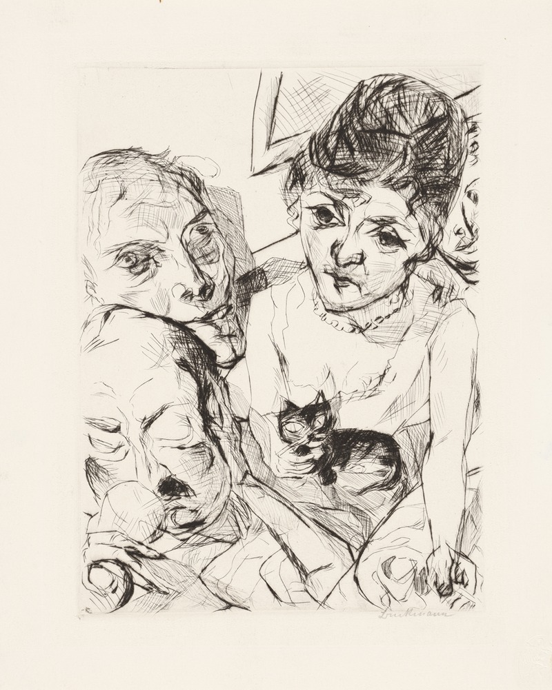Evening (Self-Portrait with the Battenbergs) by Макс Бекманн, 1916 — digital art print download