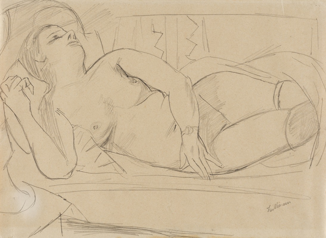 Liegender weiblicher Akt — Max Beckmann