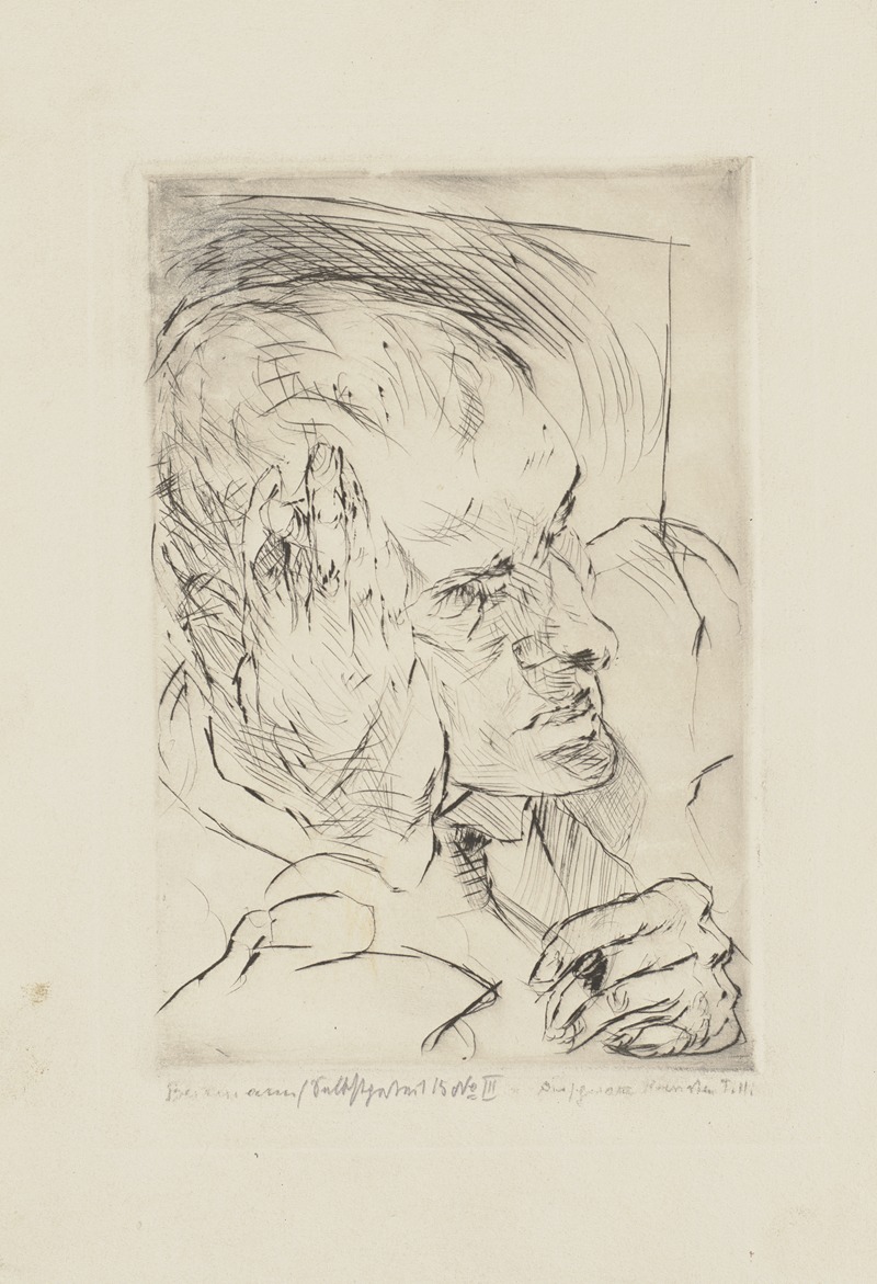 Self-Portrait, Hand to Cheek by Макс Бекманн, 1916 — digital art print download