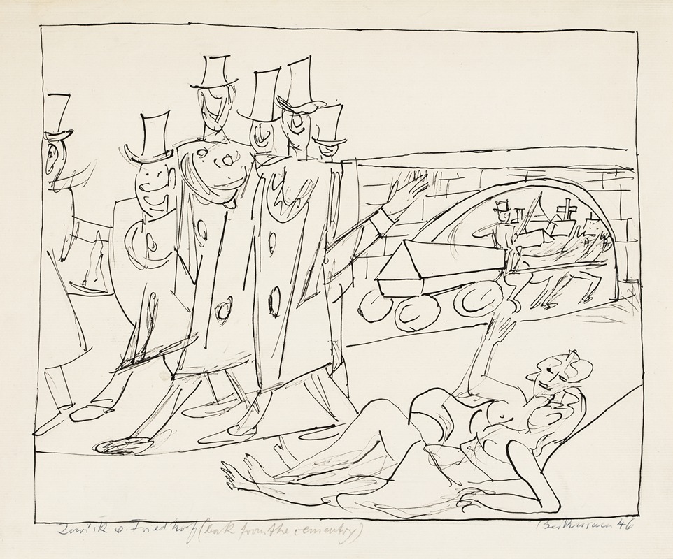 Zurück vom Friedhof by Макс Бекманн, 1946 — digital art print download