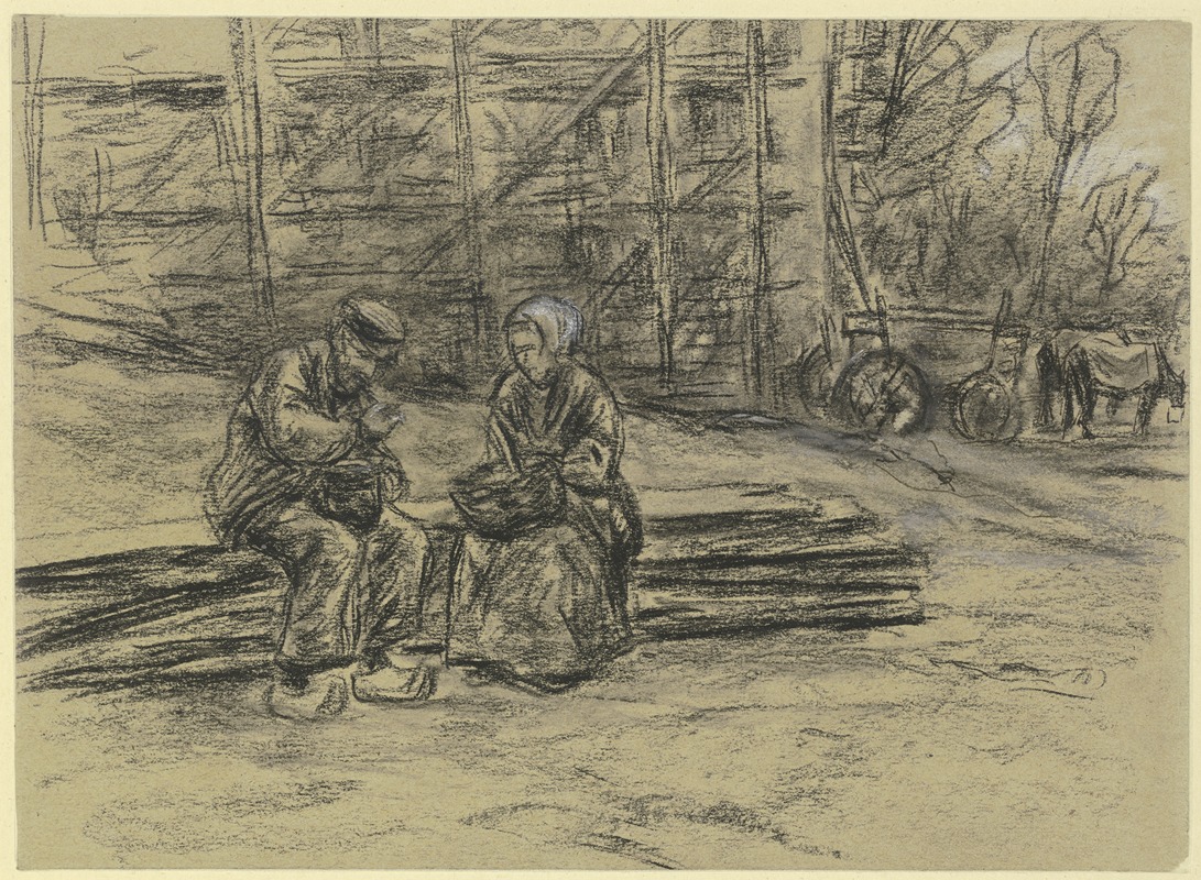Arbeiter, sein Mittagbrot verzehrend by Макс Либерман — digital art print download