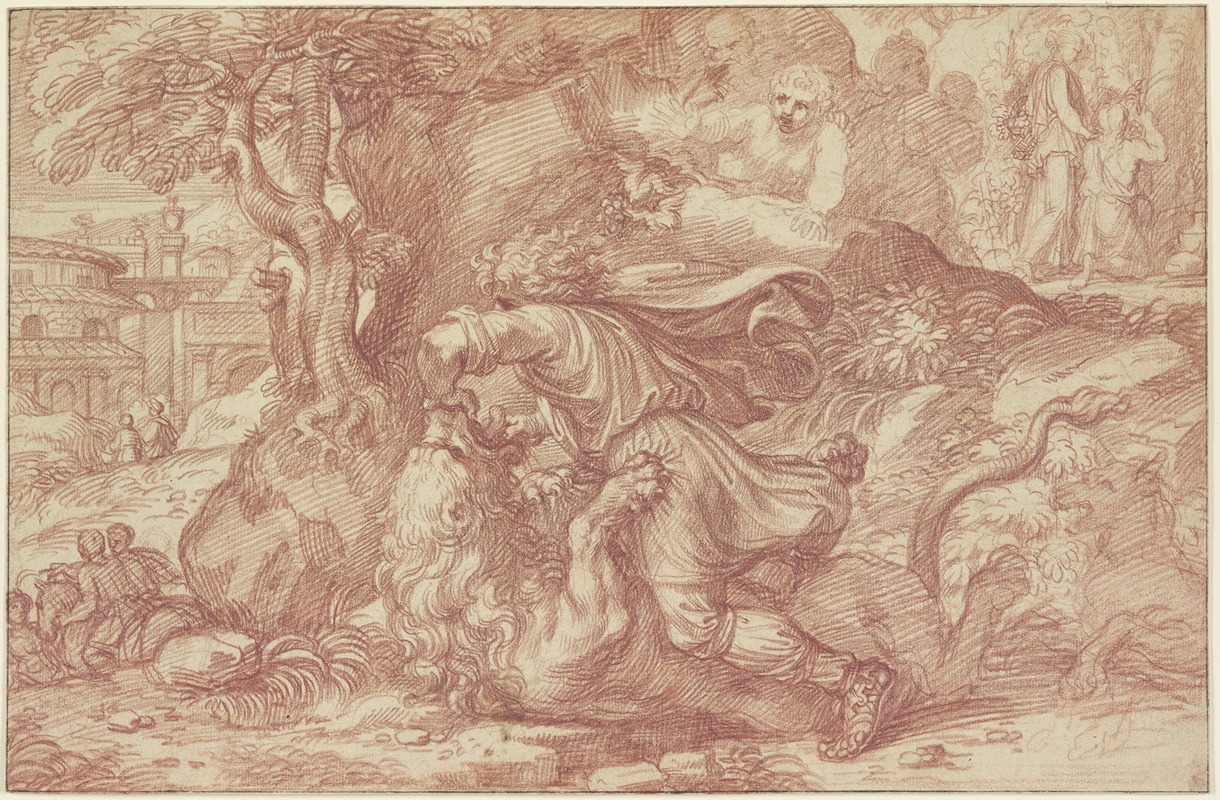 Samson tears the lion apart by Michel Corneille the younger — digital art print download