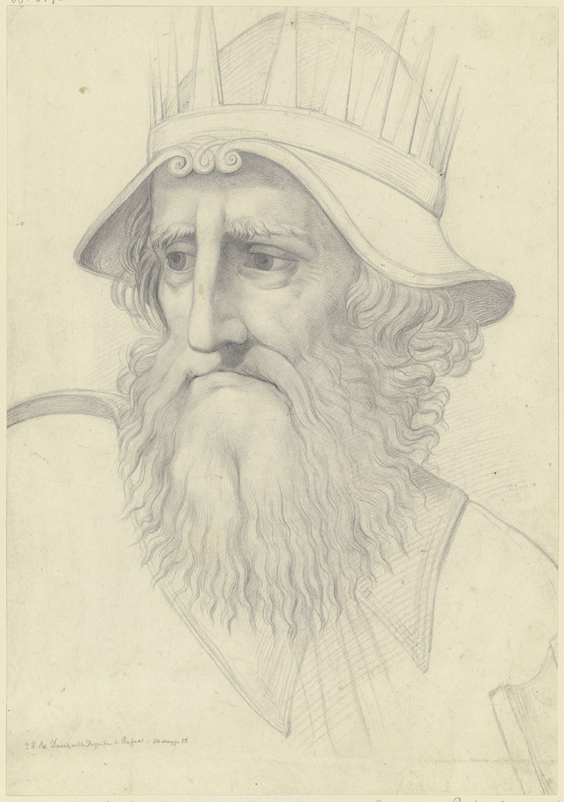 König David aus Raffaels Disputa by Мориц Даниэль Оппенгейм, 1823 — digital art print download
