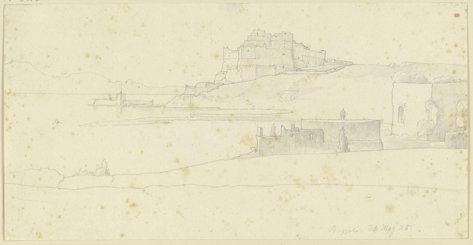 Der Castello aragonese in Baia by Nikolaus Hoff, 1825 — digital art print download