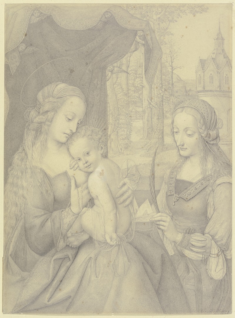 Madonna mit Kind und der Heiligen Barbara — Nikolaus Hoff