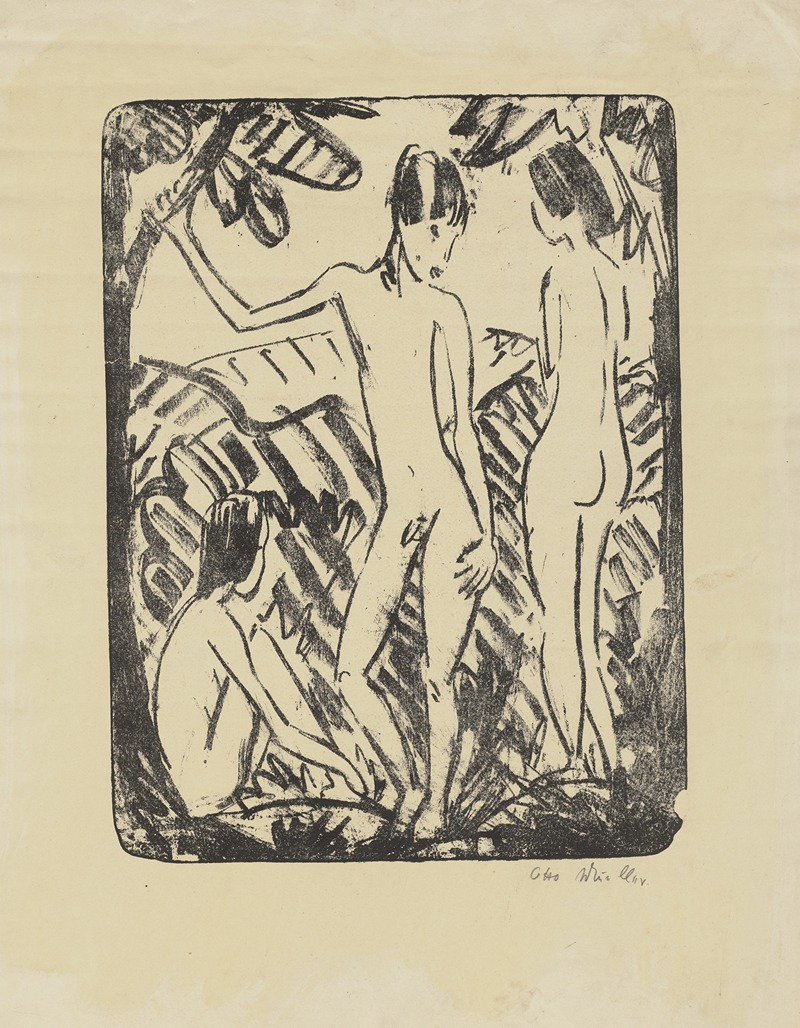 Stehender Knabe und zwei Mädchen I — Отто Мюллер