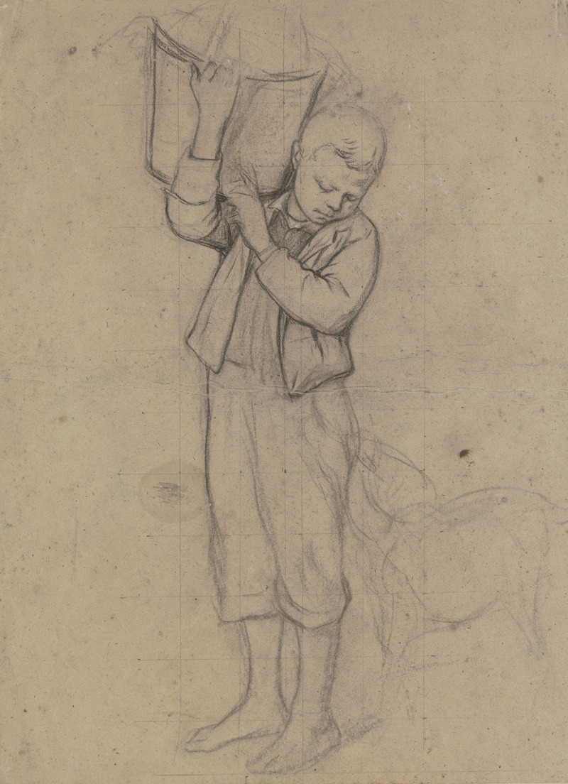 Boy with goat by Отто Шольдерер, 1862 — digital art print download