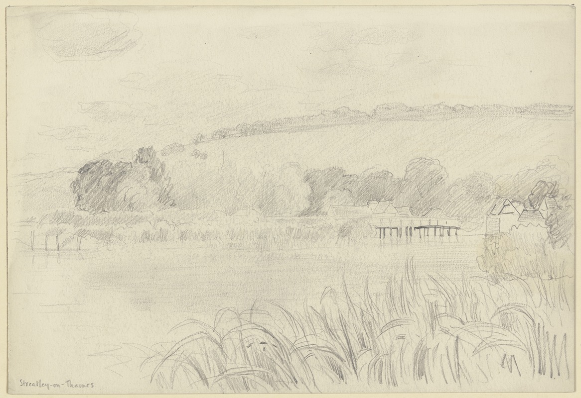 Flusslandschaft bei Streatley-on-Thames — Otto Scholderer