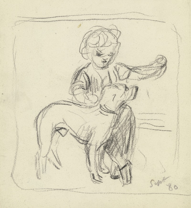 Knabe mit stehendem Hund by Отто Шольдерер, 1880 — digital art print download
