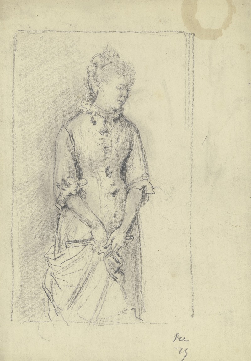 Lady with fan by Отто Шольдерер, 1879 — digital art print download