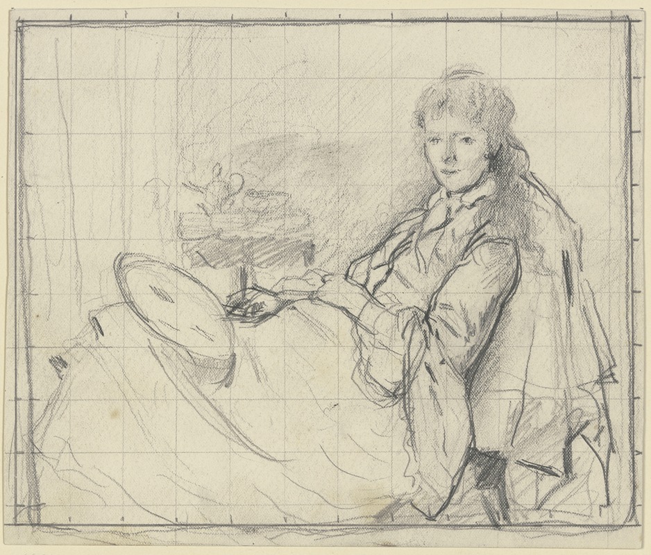 Luise Scholderer auf der Ottomane by Отто Шольдерер, 1873 — digital art print download