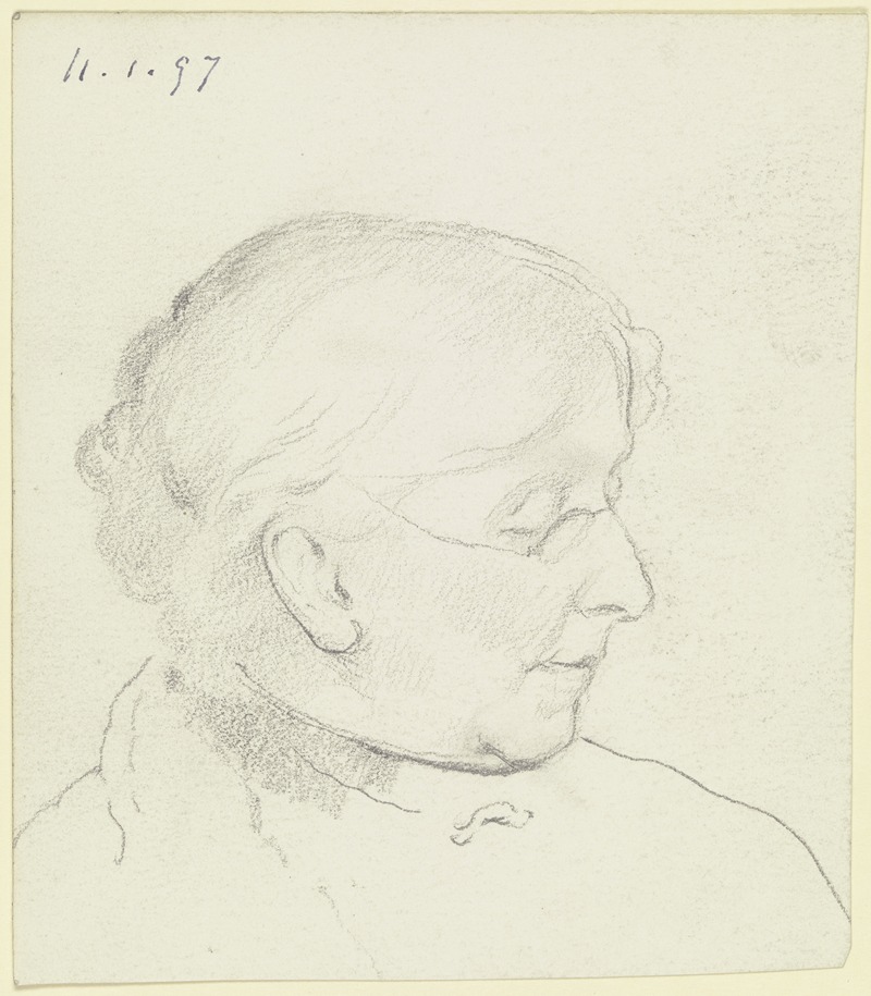 Luise Scholderer im Profil nach rechts by Отто Шольдерер, 1897 — digital art print download