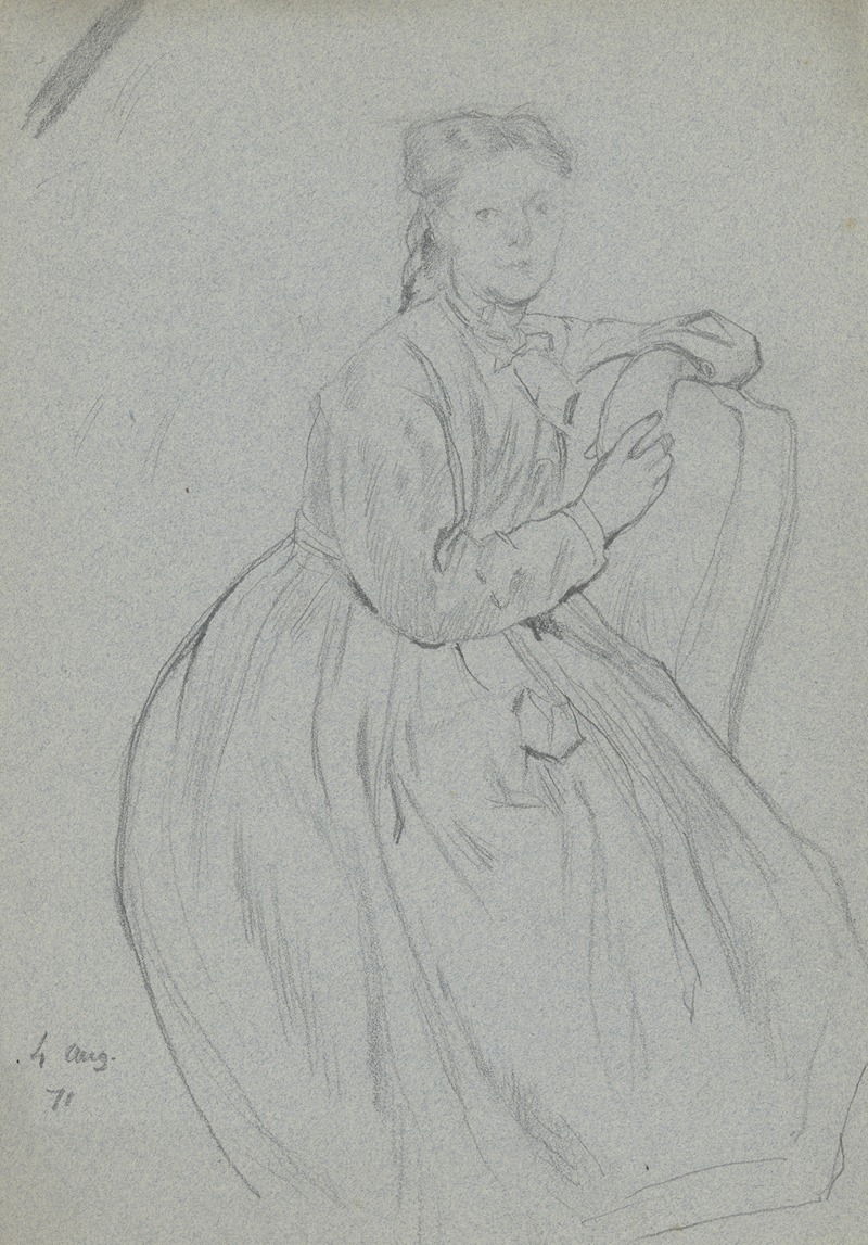 Luise Scholderer seitlich auf einem Stuhl sitzend by Отто Шольдерер, 1871 — digital art print download
