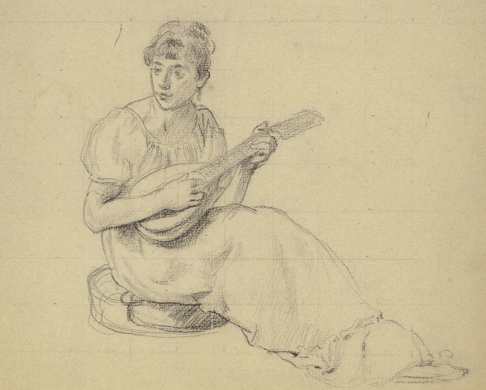 Mandoline spielende Frau — Otto Scholderer
