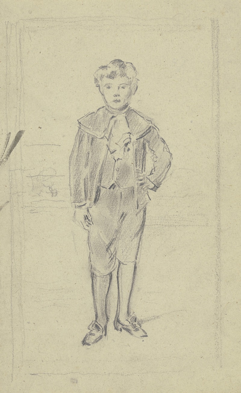 Porträt Victor Scholderer in ganzer Figur — Otto Scholderer
