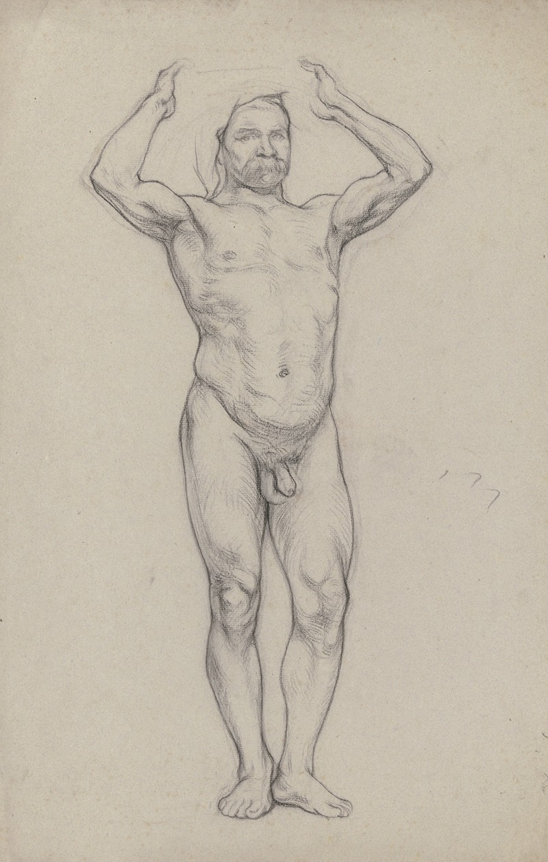 Stehender männlicher Akt by Отто Шольдерер, 1855 — digital art print download