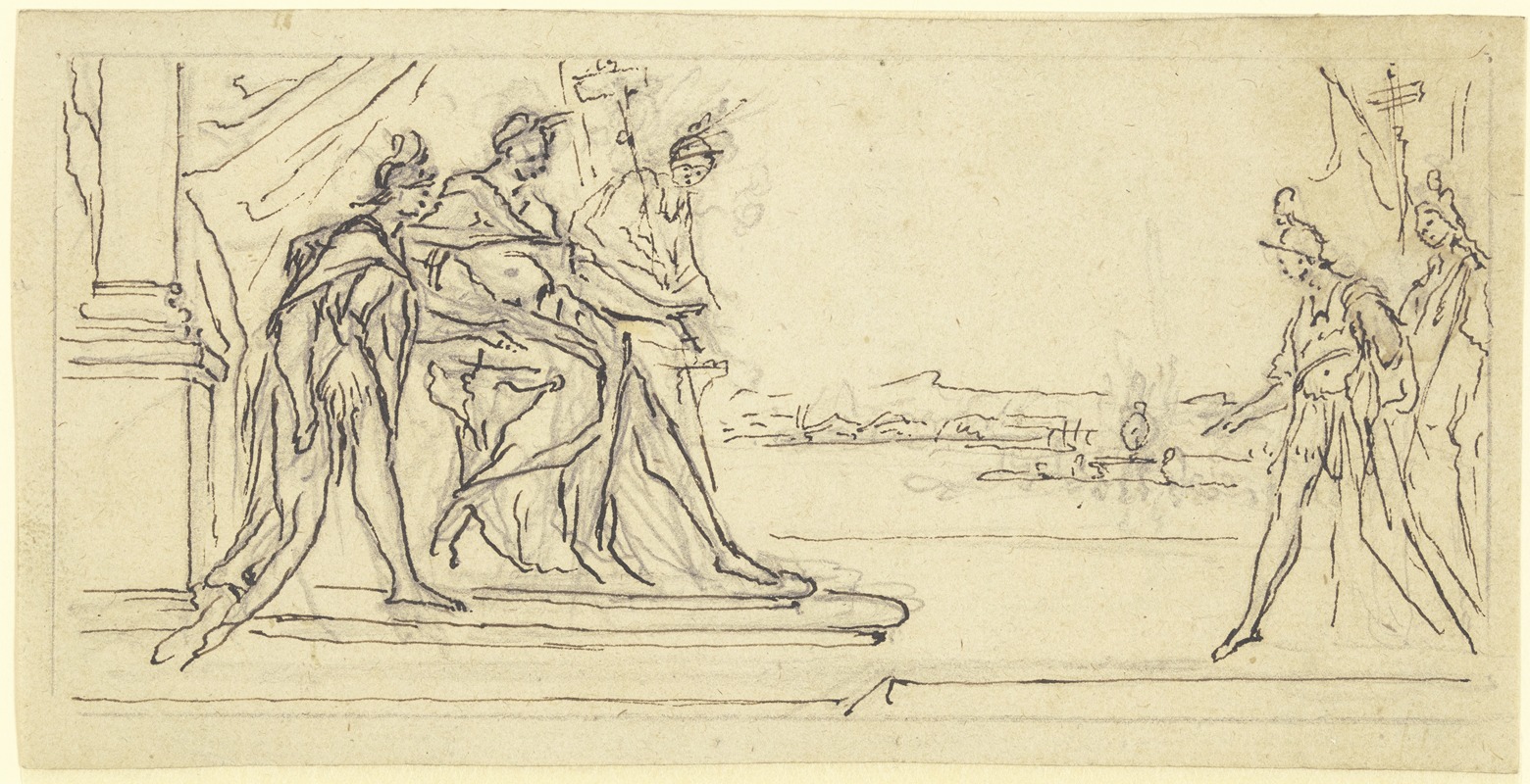 Galba adoptiert den Piso by Paul Egell, 1748 — digital art print download