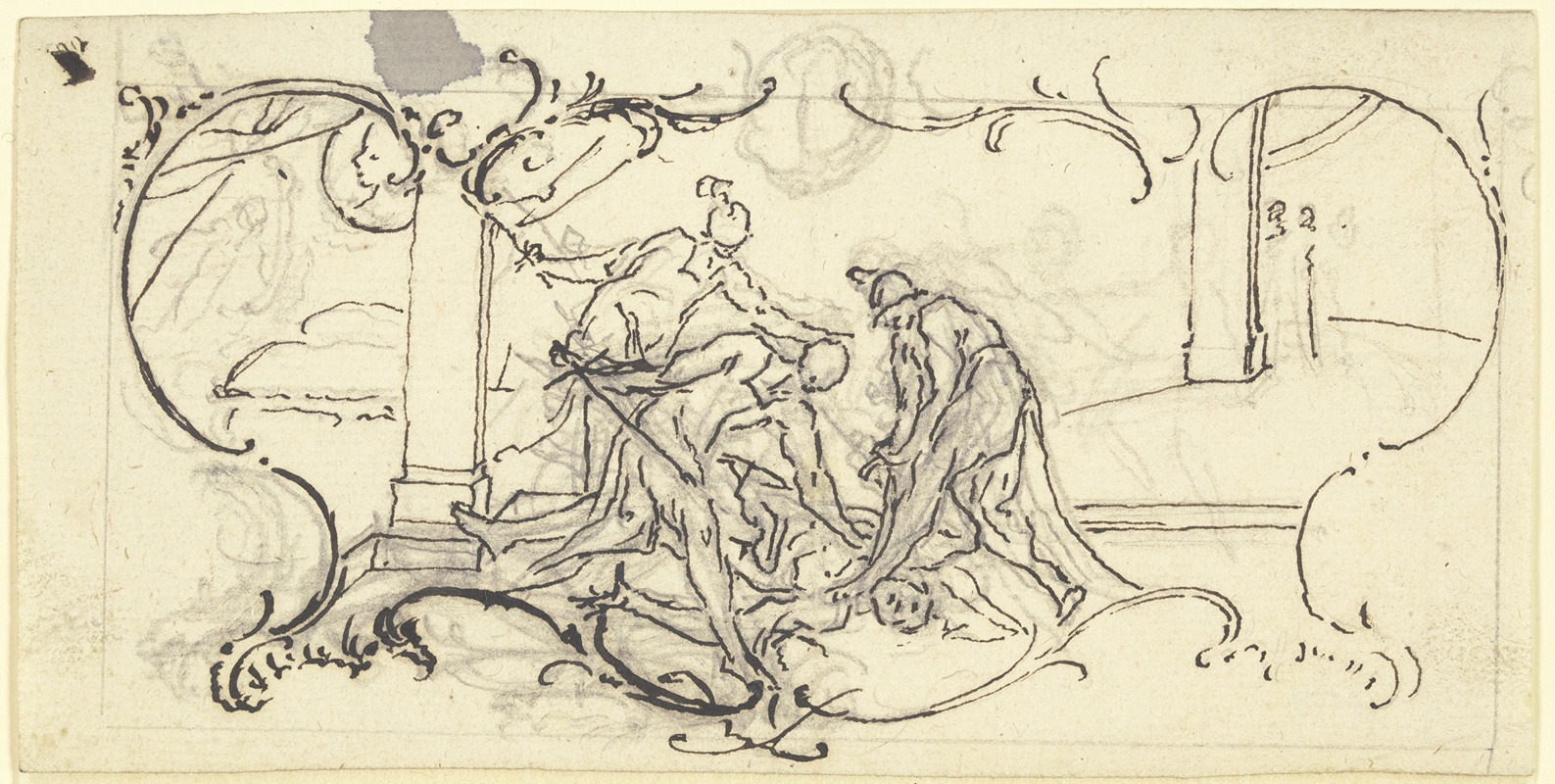 Killing of Domitian by Paul Egell, 1748 — digital art print download