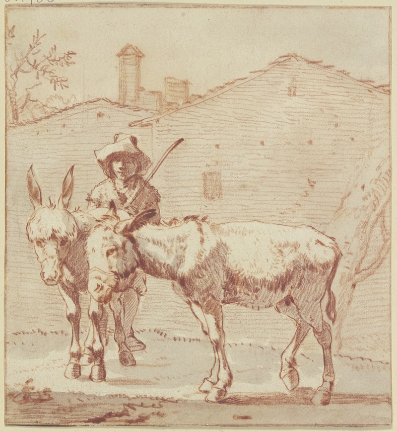 Two donkeys and their driver by Паулюс Константин ла Фарг — digital art print download
