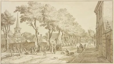 Gezigt van het Dorp Katwyk op Rhin by Паулюс Константин ла Фарг, 1770 — digital art print download