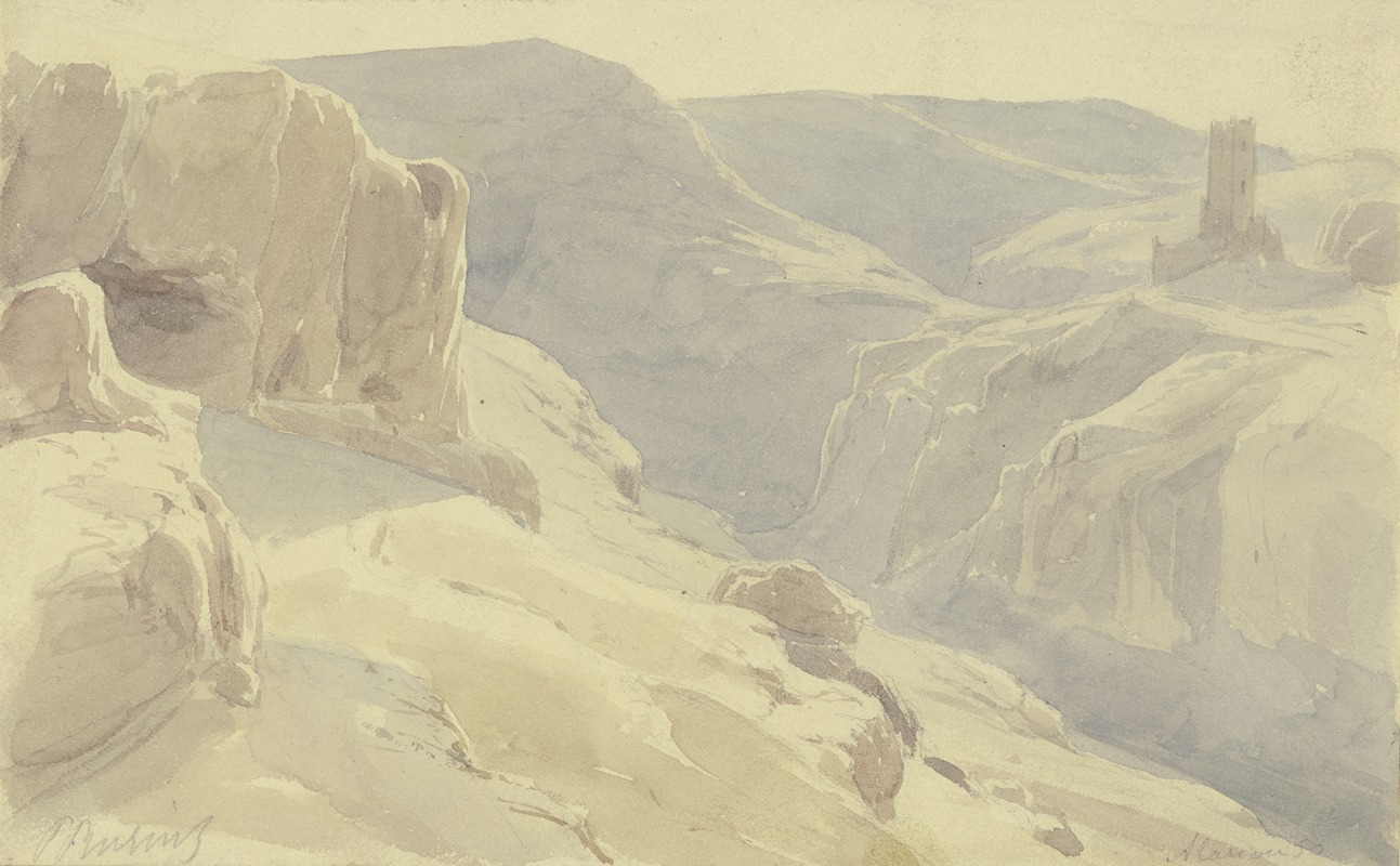 Spanische Gebirgslandschaft by Peter Burnitz, 1850 — digital art print download