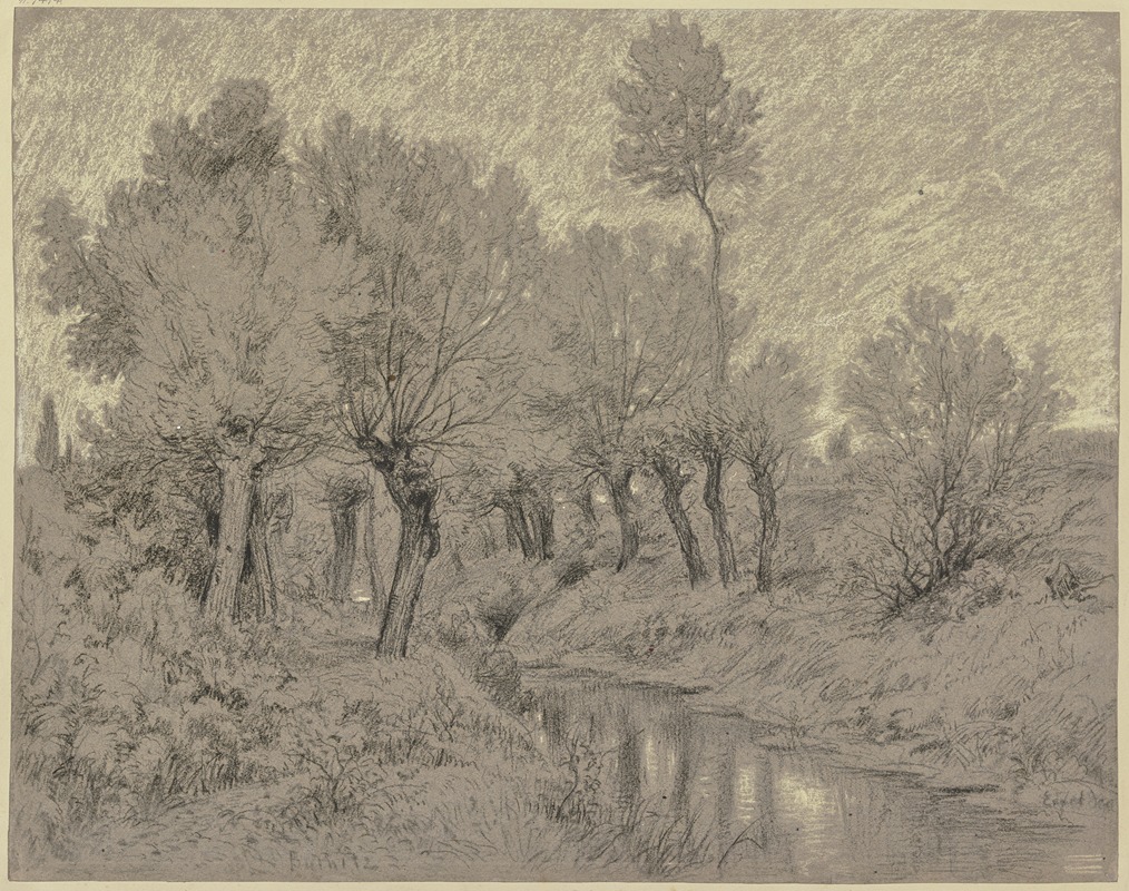 Willows at a stream by Петер Бурниц — digital art print download