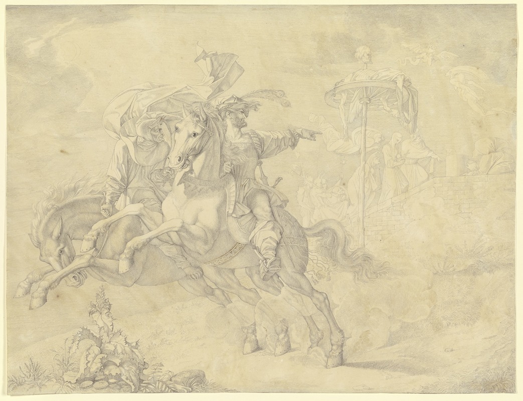 Die Erscheinung am Rabenstein by Петер фон Корнелиус, 1811 — digital art print download