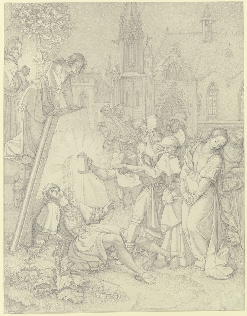 Nachtstück. Straße vor Gretchens Türe — Peter von Cornelius