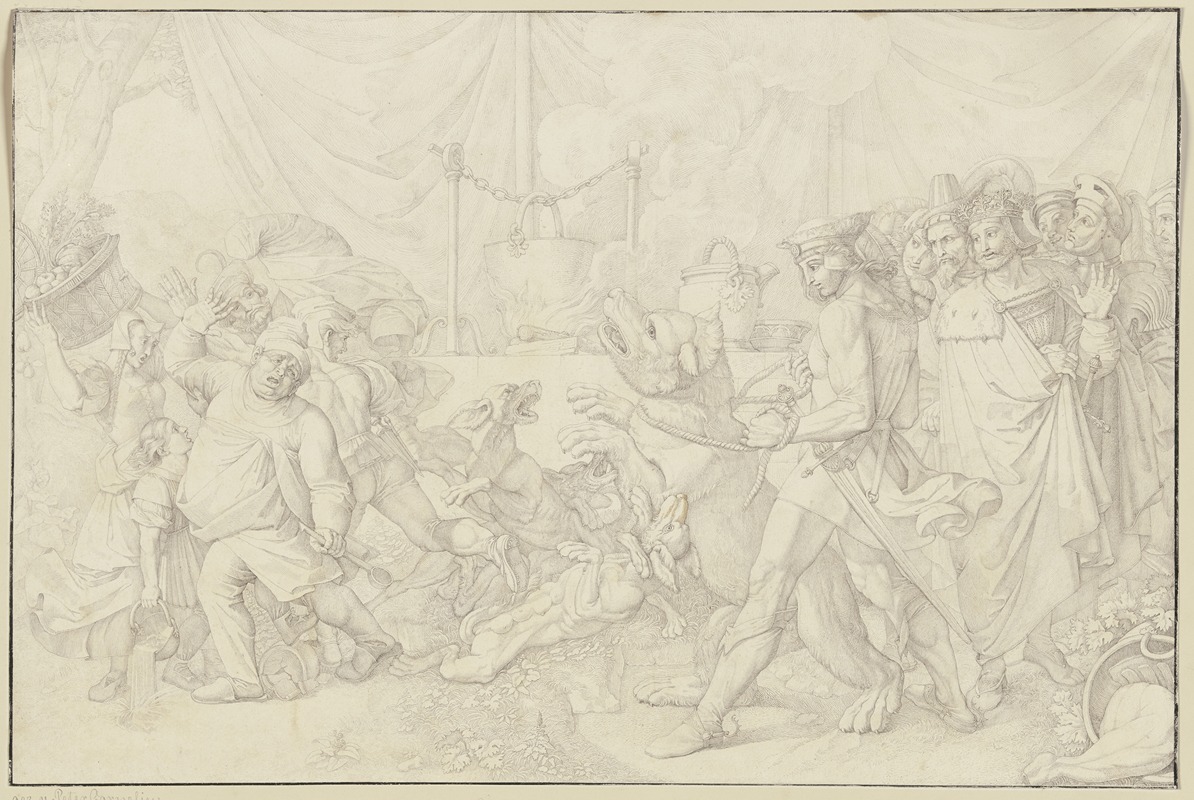 Siegfried fängt einen Bären by Петер фон Корнелиус, 1812 — digital art print download