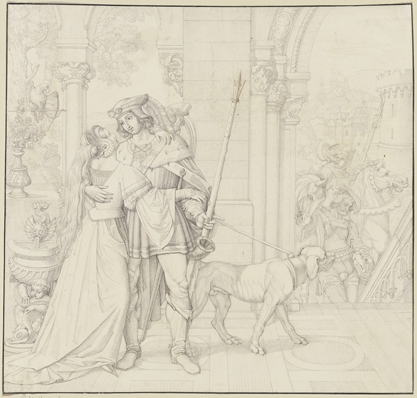 Siegfrieds Abschied von Kriemhilde by Петер фон Корнелиус, 1812 — digital art print download