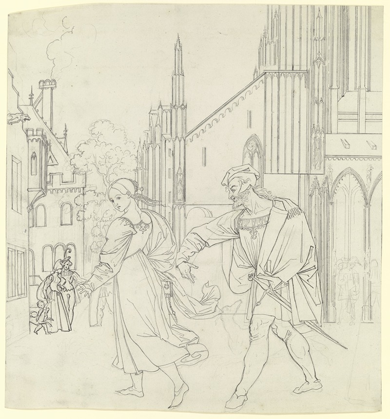 Szene am Ausgang der Kirche — Peter von Cornelius